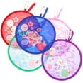 thumbnail image 3 of Eease 5pcs Floral Round Foldable Hand Fan Outdoor Game Handheld Foldable Fan For Girls Women Summer Folding Fan Daily Use Party Home, 3 of 10