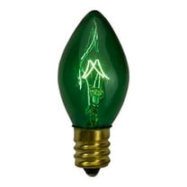 Set of 4 Green C7 Transparent Christmas Replacement Bulbs - 4"