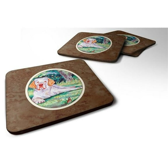 Clumber Spaniel Foam Coaster, Set of 4