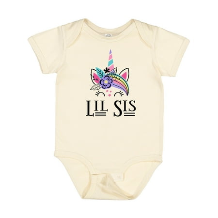 

Inktastic Little Sister Unicorn Lil Sis Outfit Gift Baby Girl Bodysuit