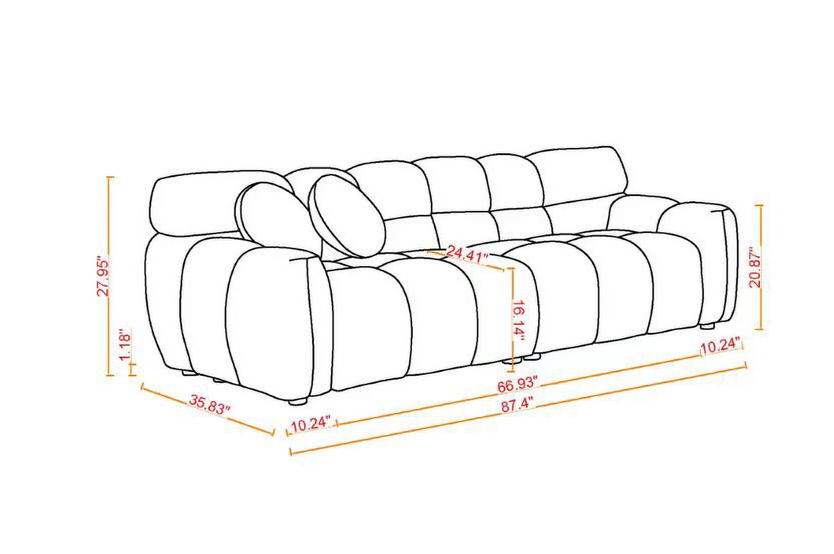 PORKISS Marshmallow Sofa Couch, 87.4" Length 35.83" Depth Boucle Sofas Loveseat, Up to 3 Seaters, Beige