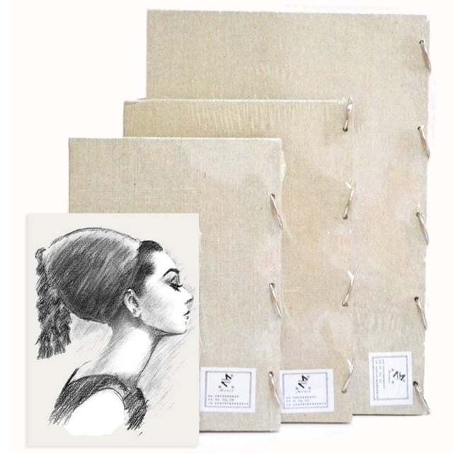 Graflsoa Vintage Style Sketchbook with Steel Rings, A4 Size, 60 Sheets, Ideal for Artists, Students, and Designers, Perfect for Pencil, Charcoal, and Color Pencil Drawings