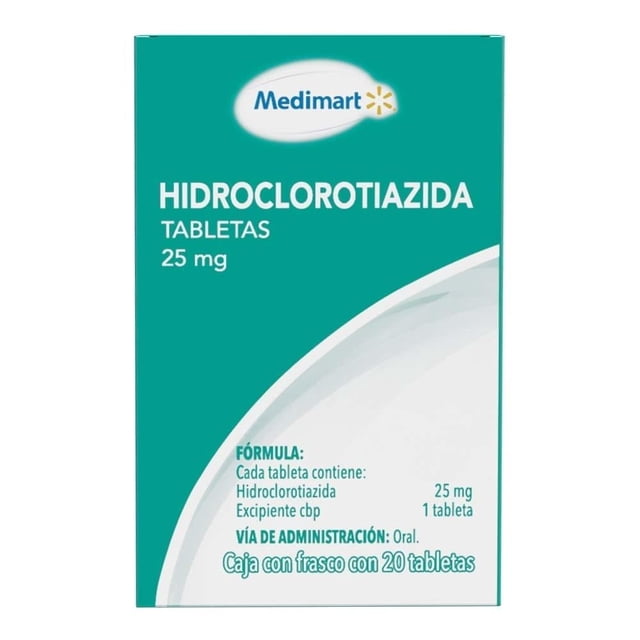 Hidroclorotiazida Medimart 25 mg 20 tabletas