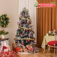 thumbnail image 2 of Gymax 7 FT Flocked Christmas Tree Artificial Xmas Tree w/270 Branch Tips &Pine Needles, 2 of 10