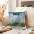 thumbnail image 3 of Ethan Taylor Landscape and Nature Throw Pillow Soft Cushion Cover 'Claude Monet Madame Monet and her Son Country Landscapes' Classic Decorative Square Accent Pillow Case, 20x20 Inches, Blue, Green, 3 of 5