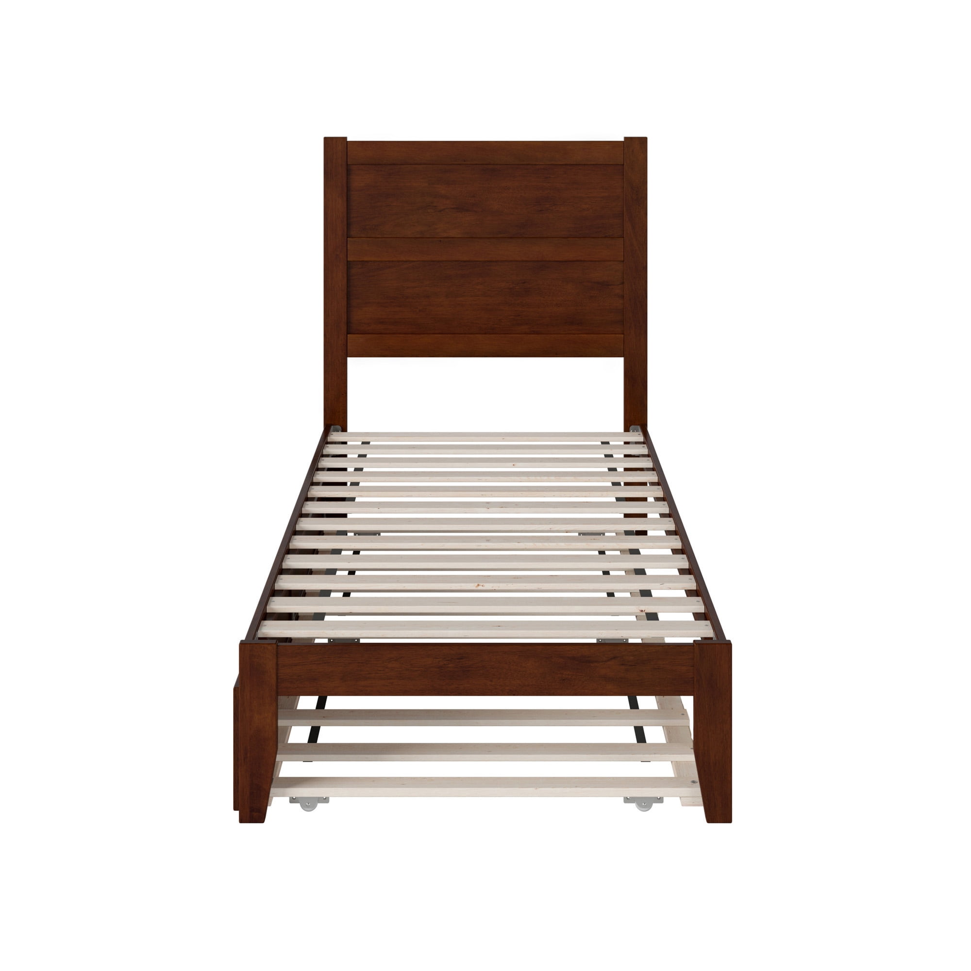 AFI NoHo 14" Twin Wood Platform Bed Frame with Twin Trundle, Walnut