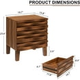 thumbnail image 3 of UEV Solid Wood Nightstand Set of 2, 19.7" W Boho Nightstand with 2 Drawers, Fluted Wooden Night Stand, Mid Century Modern Bed Side Table for Bedroom, Natural Wood, 3 of 7