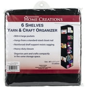 Innovative Home Creations 6 Shelf Yarn & Craft Organizer -Black 48"X11"X11"