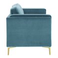 thumbnail image 5 of Modway Kaiya Performance Velvet Sofa in Sea Blue, 5 of 10