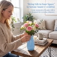 thumbnail image 3 of Unique Bargains Small Ceramic Matte Ribbed Flower Vase Blue 2.4"L x 2.4"W x 5.1"H, 3 of 6