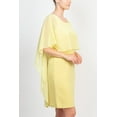thumbnail image 2 of Glamour Scoop Neck Chiffon Cape Short Sleeve ITY Dress-BUTTER / 14, 2 of 4