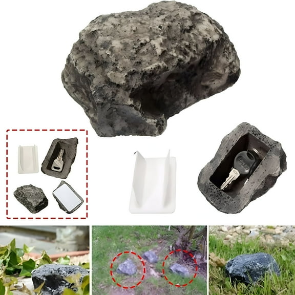 LAMIRO Fake Rock Hide a Key Outside Key Holder Hide a Key Rock Key Hiders Outside Hidden Safe for Outdoor Storage Box for Keys Key Hider for Outdoor Garden or Yard