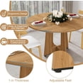 thumbnail image 4 of Round Farmhouse Dining Table Set for 4, 47" Circle Ancient Oak Wooden Kitchen Table with 4 Gold Velvet Upholstered Dining Chairs, Wooden Kitchen and Dining Room Table Set for Dining Room, 4 of 9
