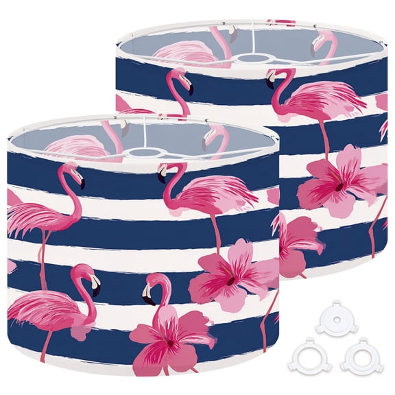 Lamp Shades Set of 2 Easy Assembly Drum Lampshades for Table Lamps Floor Lamps Pendant Light 13"x13"x10" Replacement Lamp Shade