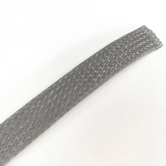 Funda trenzada extensible Electriduct | Manga de malla de cable flexible altamente ignífuga de poliéster | 3/8"" - 100 pies (gris)