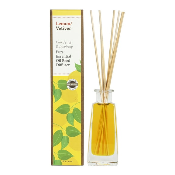 100% Pure Essential Oil 3 OZ REED DIFFUSER, LEMON VETIVER