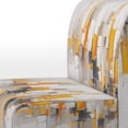 thumbnail image 4 of Designart "Symmetrical Abstract Grey Yellow Vision" Grey Cubism Upholstered Accent Chair - Modern Arm Chair For Bedroom, 4 of 7
