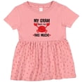 thumbnail image 3 of Inktastic My Gram Loves Me Grandchild Girls Baby Dress, 3 of 5
