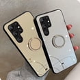 thumbnail image 4 of Compatible with Galaxy S23 Ultra Mirror Ring Case Makeup Diamond Bracket Cute Bling Mirror Stand Kickstand Fashion Luxury Shockproof Protective Cover for Girls Women-Gold, 4 of 6