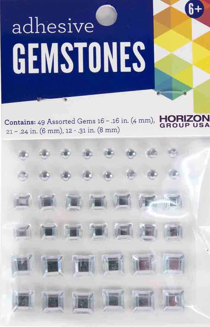 Horizon Group Usa Assorted Square Clear Adhesive Gemstones Horizon Group Usa Assorted Square Clear Adhesive Gemstones