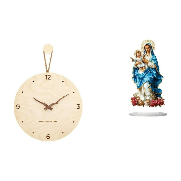 Reloj de pared decorativo para sala de estar, silencioso, de madera, para colgar en la pared, moderno, para mesa, acrílico, para escritorio, para