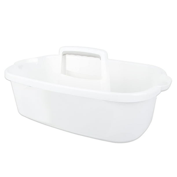 Cesta de Almacenamiento de PláStico Cajita de Ducha PortáTil Cesta Organizadora de Asas con Asa para BañO, Dormitorio, Cocina Blanco