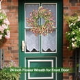 thumbnail image 6 of Guvpev 24" Spring Wreaths for Front Door Not Withering Artificial Floral Wreath with Wildflowers Summer Decorations for Indoor Outdoor Window Wall Farmhouse Porch Wedding Holiday Easter Home Decor, 6 of 9