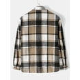 thumbnail image 4 of DOPI Men's Checked Corduroy Shirt, Long Sleeved, Classic Flannel Shirt Button Down Shirt Jacket Daily Coat, 4 of 7