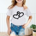 thumbnail image 4 of WEAIXIMIUNG T-Shirt Blanc Pack Enfants Filles Mignon Graphique Col Rond Manches Courtes Tee Été Décontracté T-Shirt 160, 4 of 6