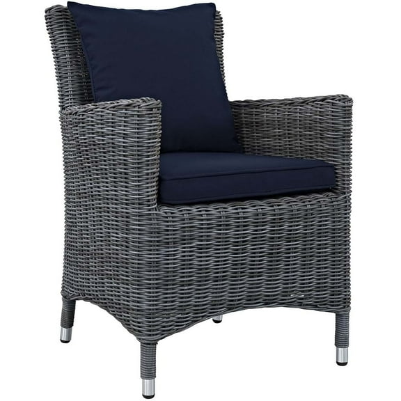 Modway Summon Dining Outdoor Patio Sunbrella® Armchair in Canvas Navy