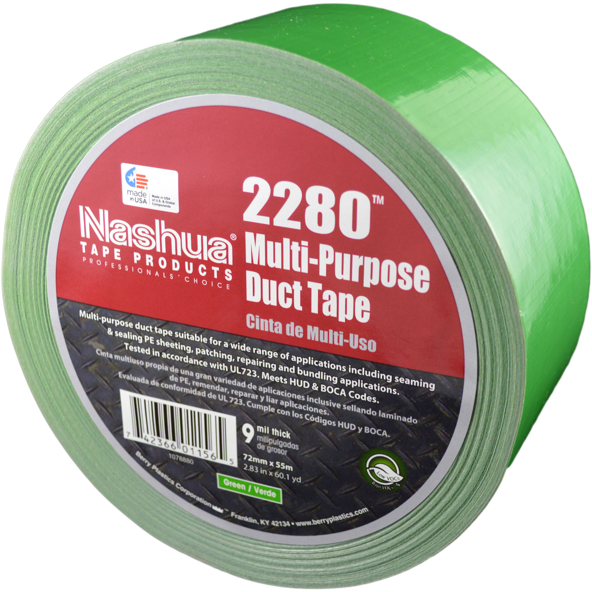 Nashua® 2280 Green Duct Tape 72mm x 55M x 9mil 8 Roll Convenience