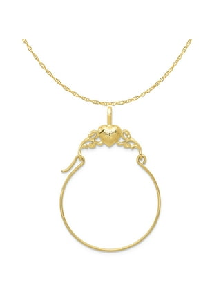 14k Yellow Gold Necklace Charm Holder Pendant EUC Not Scrap