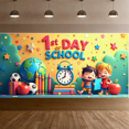 thumbnail image 6 of LUUFILx First Day of School Banner Backdrop Classroom Decor for Kids Photography Props Birthday Party Background Decorations Supplies Celebration, 6 of 7