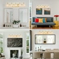 thumbnail image 4 of 29" Modern Crystal Bathroom Vanity Light, 5-Light Golden Wall Sconce with Clear Glass Shade, Elegant Wall Mount Lighting for Bathroom, Powder Room, or Vanity Mirror (No Bulbs), 4 of 8