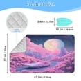 thumbnail image 2 of Ironing Mat Portable Ironing Blanket for Table Top Travel Ironing Pad for Washer Dryer 27.6" x 47.2" Pink Planet with Clouds, 2 of 6