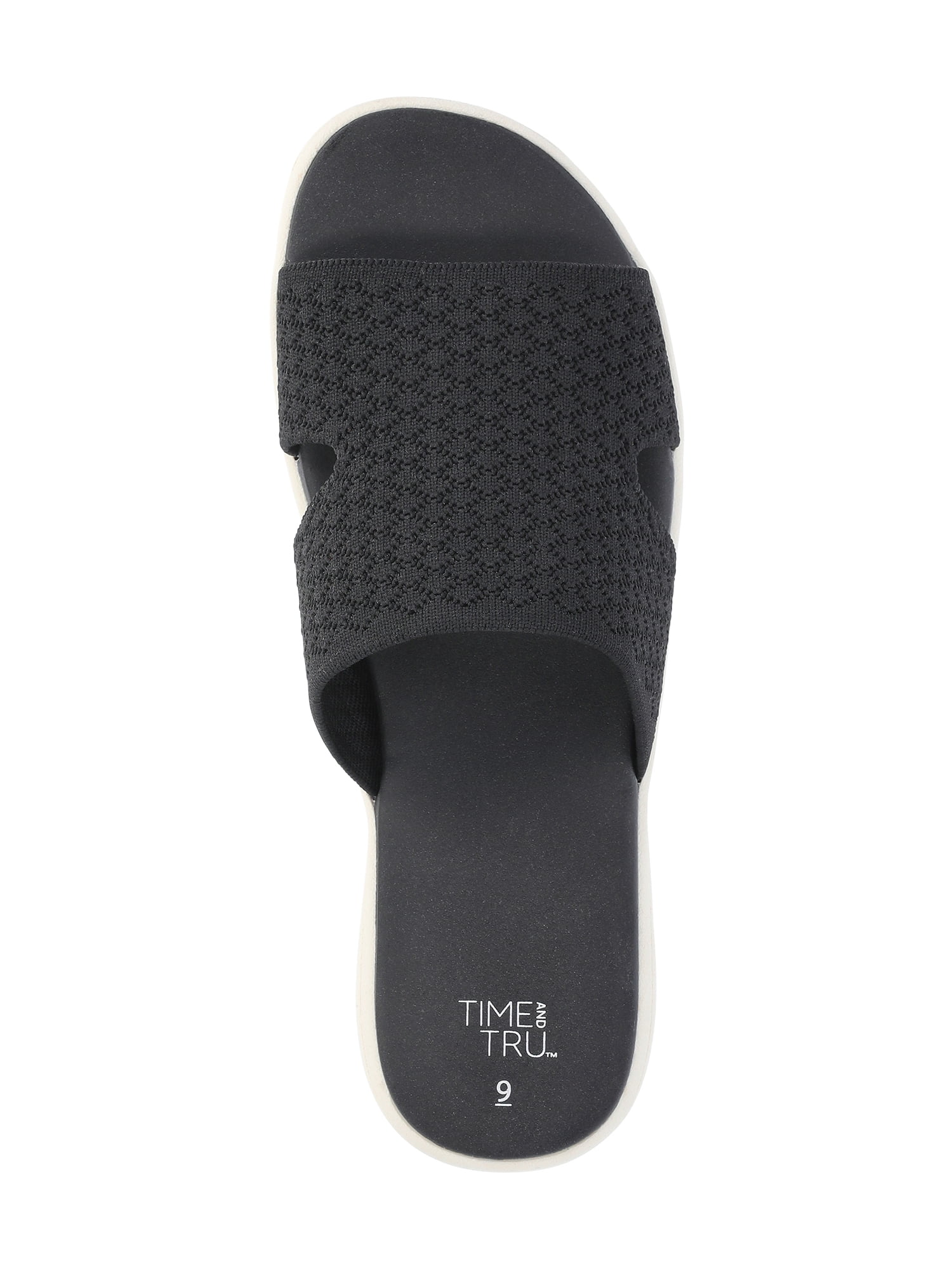 Time and Tru Women's Comfort Knit Slide Sandals