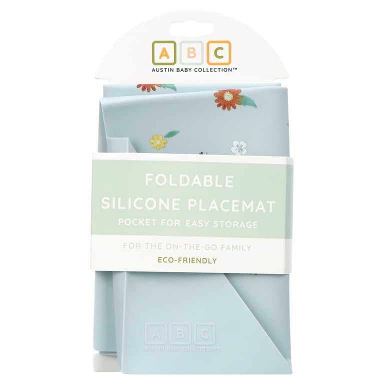 Austin Baby Co Silicone Foldable Placemat, Chambray Blue photo 2