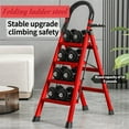 thumbnail image 2 of Heavy-Duty 500 Capacity 5-Step Folding Ladder with Anti-Slip Treads, Thickened -Like Plastic (500 Weight Capacity per Step) - Lightweight Portable Collapsible Step Stool, 2 of 7