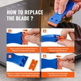 thumbnail image 6 of KFFKFF Plastic Blade Scraper Set, Includes 2 Scrapers & 120 Plastic Blades, Ideal for Removing Stickers, Decals, and Paint from Glass & Cars Without Leaving Scratches, Blue, 6 of 9