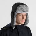 thumbnail image 2 of Windproof Winter Warm Trapper Trooper Hats Russian Aviator Cap Ear Flaps, 2 of 5