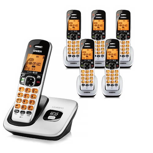Uniden D1760-5 DECT 6.0 Cordless Phone w/ 4 Extra Handsets 