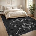 thumbnail image 3 of ODIKA 8'x10' Washable Area Rug Durable, Non-Slip Geometric Interlocking Shapes Symmetrical Grey Abstract Alfombras for Living Room, Under Sectional, Family, 3 of 7