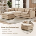 thumbnail image 5 of CARZZI LIFE Modular Sectional Sofa, 102 Inch L Shaped Couch Set with Armrests, 3-Seater Comfy Cloud Couches for Living Room Apartment, Coffee, 5 of 12