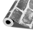 thumbnail image 2 of Dranite Gray Brick Waterproof Self-Adhesive Wallpaper, 17.7x393.7in Peel and Stick Decor, 2 of 11