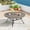 Graywood, variant on Vicllax Outdoor Patio Dining Table Dia.41" Slatted Tabletop Metal Frame with Umbrella Hole, Black