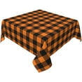 thumbnail image 2 of Fall Square Tablecloth 52x52 Inch Orange and Black Table Cloths Checkered Decor Buffalo Plaid Table Cover Fall Holiday Tablecloth Square for Fall Picnic Kitchen Dining Tabletop Indoor Outdoor, 2 of 8