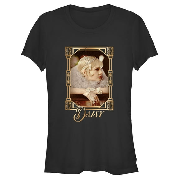 Junior's The Great Gatsby Daisy Buchanan Portrait Graphic Tee Black 2X Large