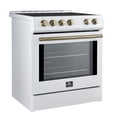 thumbnail image 2 of Forno Leonardo Espresso 30-Inch Slide-In White Induction Range, Convection Oven, 5 Cooking Zones, Touch Control Panel, 2 of 10