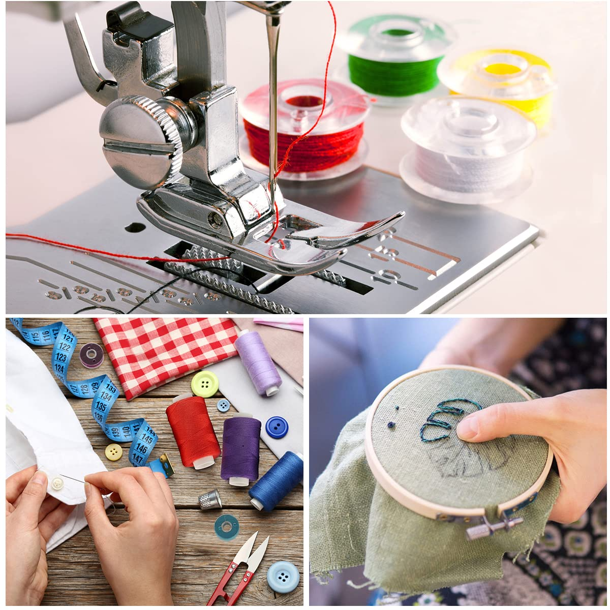 Koovon 5oo Yards Per Polyester Thread Spools with Needle, Threader, Scissors and Ruler, Prewound Bobbin with Case for Hand & Sewing Machine,36 Colors