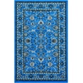 thumbnail image 3 of Unique Loom Sialk Hill Collection Area Rug - Washington (5' 3" x 8' Rectangle Dark Blue/Black) Floral Traditional Perfect For Living Room Bed Room Dining Room Office, 3 of 8